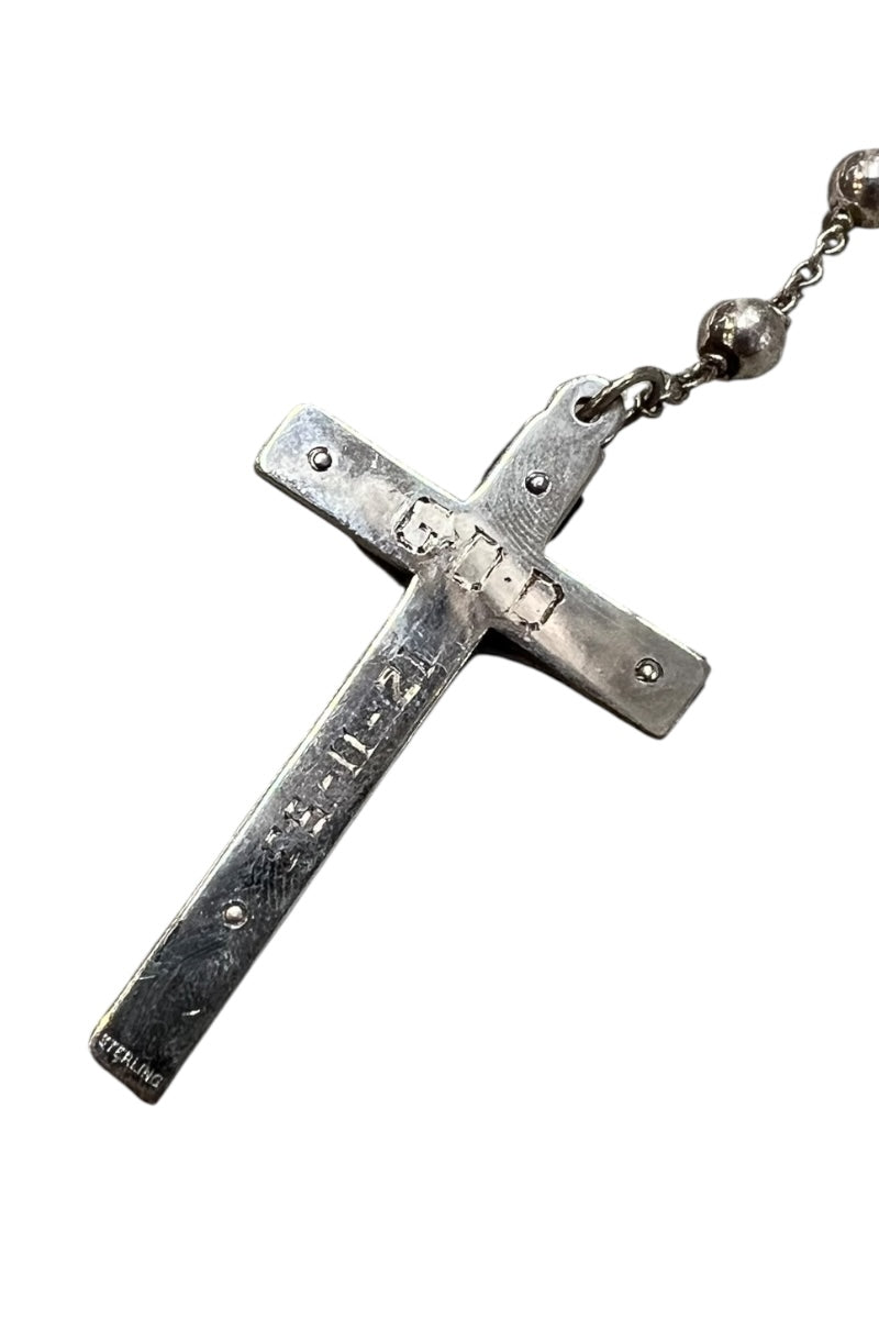 50'S STERLING SILVER ROSARY NECKLACE / SILVER [SIZE: ONE SIZE USED]