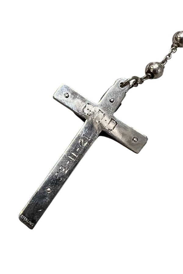 50'S STERLING SILVER ROSARY NECKLACE / SILVER [SIZE: ONE SIZE USED]