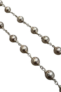 50'S STARING SILVER ROSARY NECKLACE / SILVER [SIZE: ONE SIZE USED]