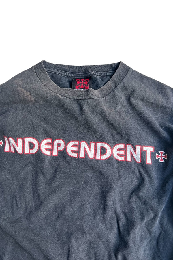 90'S L/S LOGO SKATEBOARDING T-SHIRT / BLACK [SIZE: M USED]