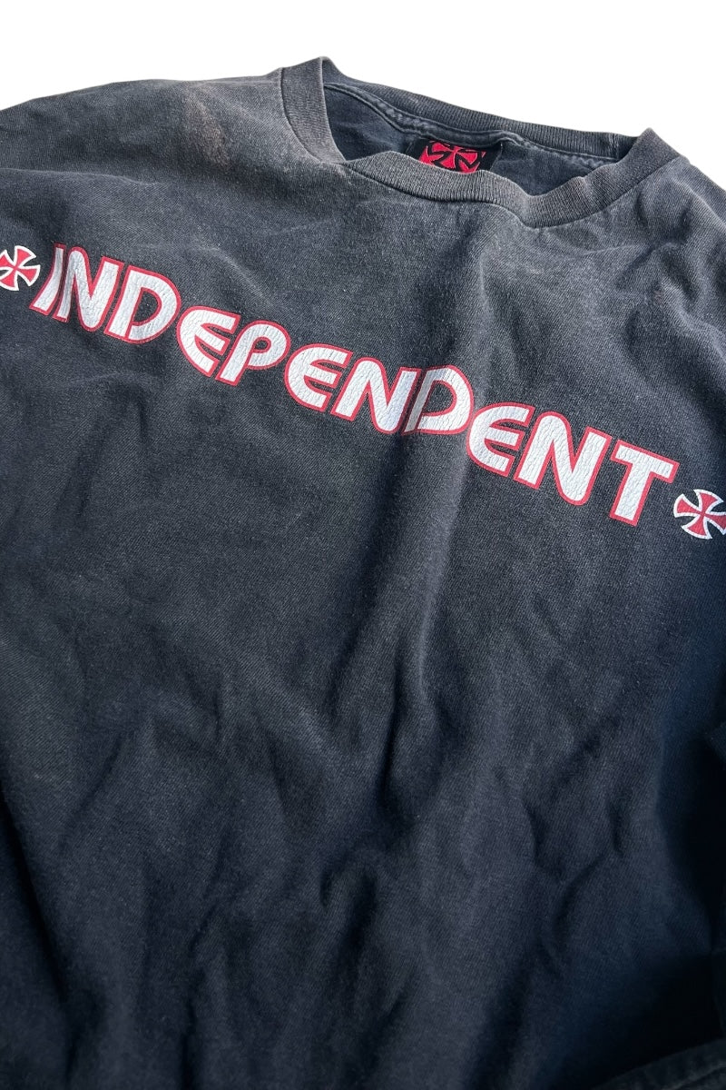 90'S L/S LOGO SKATEBOARDING T-SHIRT / BLACK [SIZE: M USED]