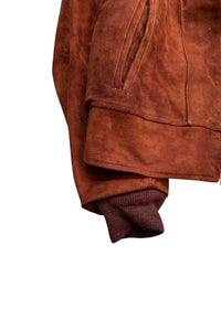 50-60'S SUEDE LEATHER JACKET / BROWN [SIZE: M USED]