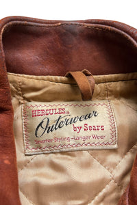50-60'S SUEDE LEATHER JACKET / BROWN [SIZE: M USED]