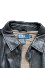 画像をギャラリービューアに読み込む, 90&#39;S LAMB LEATHER ZIP UP JACKET / BLACK [SIZE: L USED]

