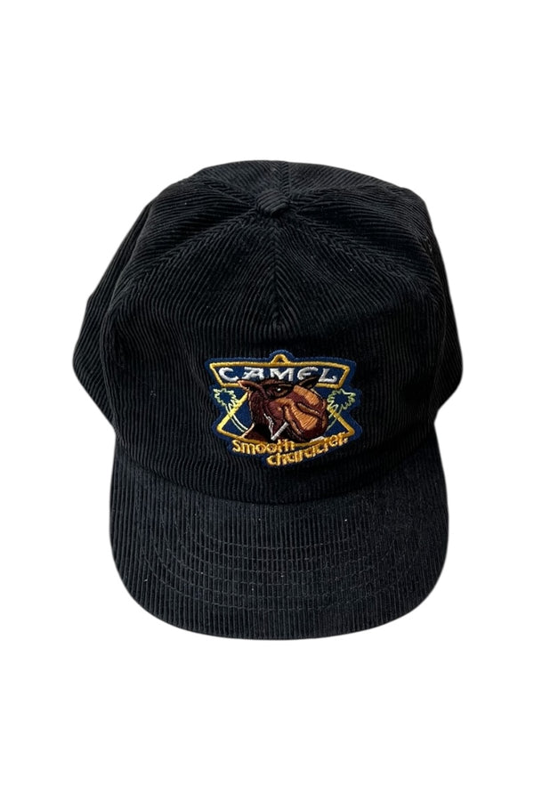 90'S CORDUROY CAMEL ADVERTISING CAP / BLACK [SIZE: ONE SIZE USED]