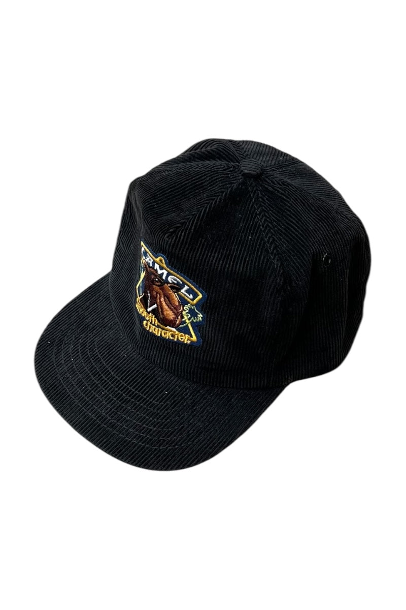 90'S CORDUROY CAMEL ADVERTISING CAP / BLACK [SIZE: ONE SIZE USED]