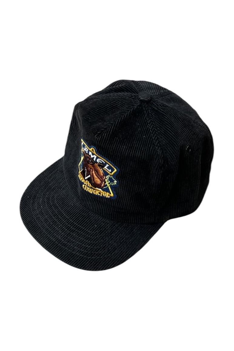90'S CORDUROY CAMEL ADVERTISING CAP / BLACK [SIZE: ONE SIZE USED]
