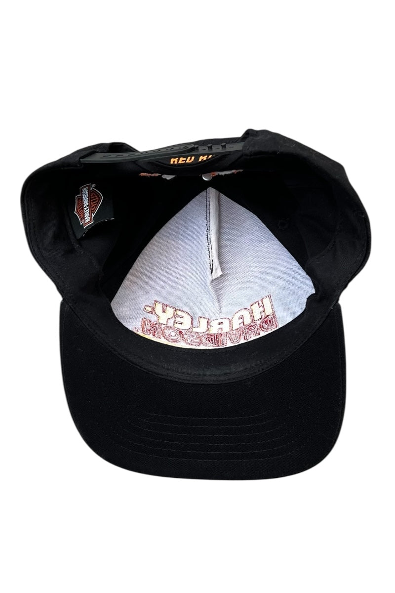 Y2K EARLY 00'S 6 PANEL CAP / BLACK [SIZE: ONE SIZE USED]