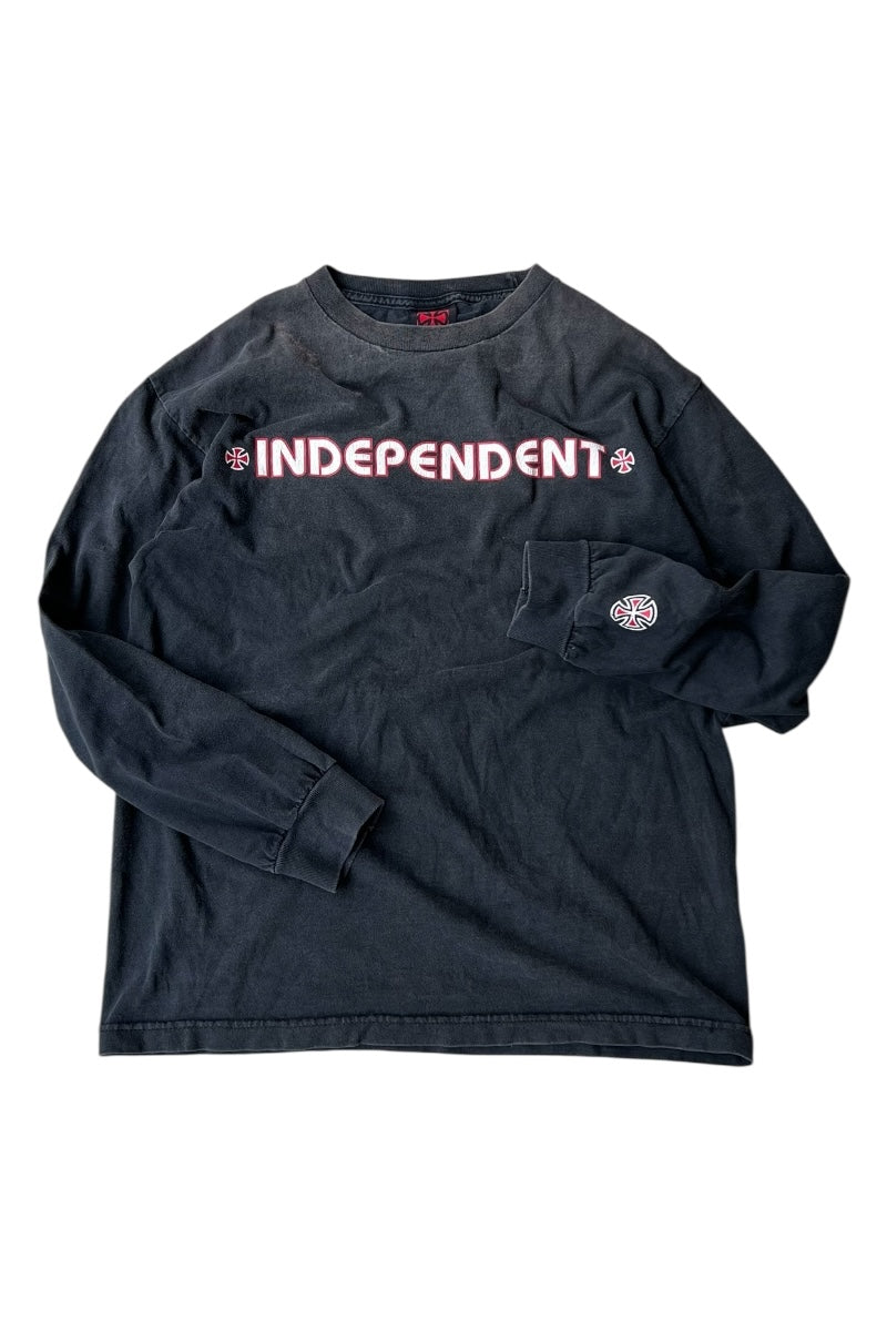 90'S L/S LOGO SKATEBOARDING T-SHIRT / BLACK [SIZE: M USED]