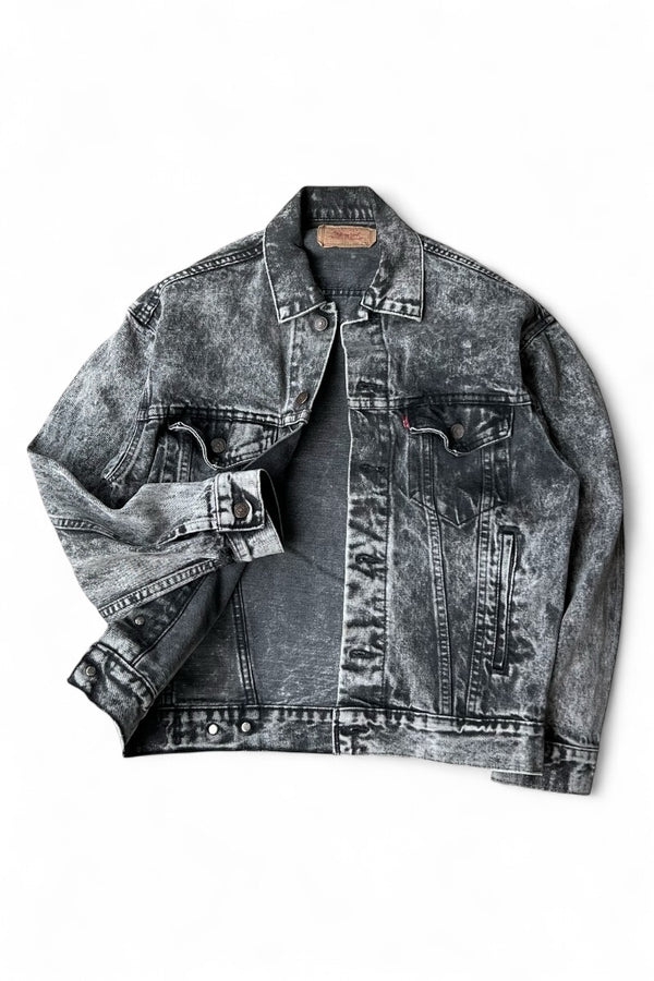 MADE IN USA 80'S 70507 0253 DENIM JACKET / BLACK [SIZE: XS USED]