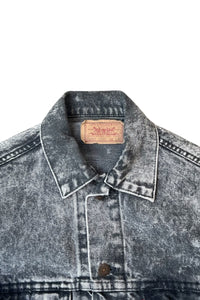 MADE IN USA 80'S 70507 0253 DENIM JACKET / BLACK [SIZE: XS USED]