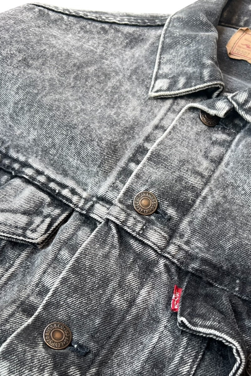 MADE IN USA 80'S 70507 0253 DENIM JACKET / BLACK [SIZE: XS USED]