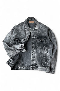 MADE IN USA 80'S 70507 0253 DENIM JACKET / BLACK [SIZE: XS USED]