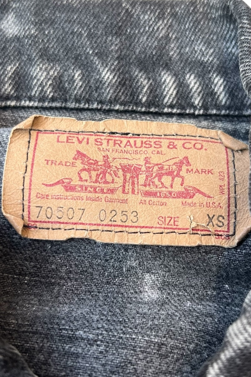 MADE IN USA 80'S 70507 0253 DENIM JACKET / BLACK [SIZE: XS USED]