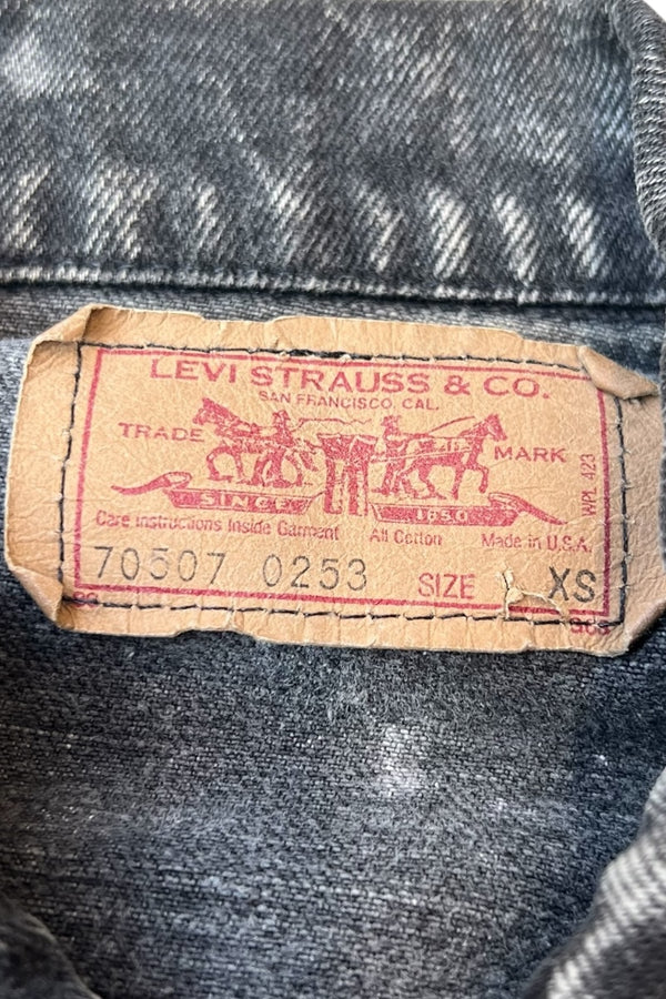 MADE IN USA 80'S 70507 0253 DENIM JACKET / BLACK [SIZE: XS USED]