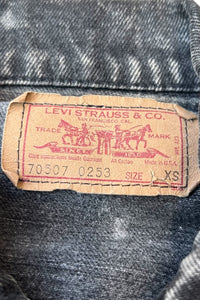 MADE IN USA 80'S 70507 0253 DENIM JACKET / BLACK [SIZE: XS USED]