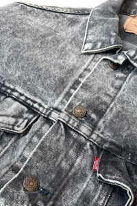 MADE IN USA 80'S 70507 0253 DENIM JACKET / BLACK [SIZE: XS USED]
