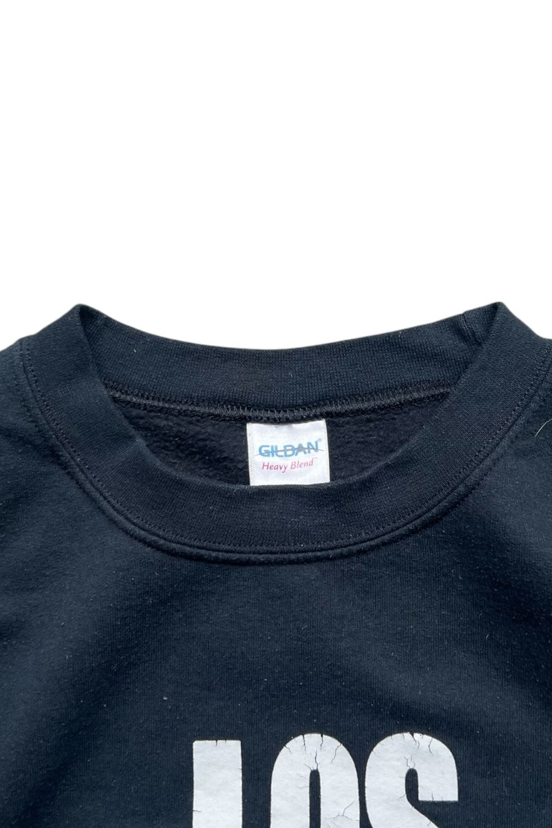 90'S-Y2K LOS FUXXIN'ANGELES MESSAGE SWEATSHIRT / BLACK [SIZE: M USED]