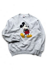 MADE IN USA 90'S MICKEY SWEATSHIRT / GRAY [SIZE: L USED]