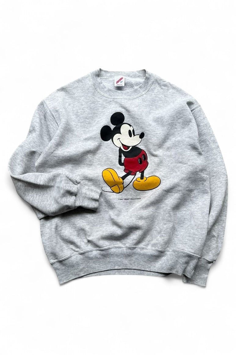 MADE IN USA 90'S MICKEY SWEATSHIRT / GRAY [SIZE: L USED]
