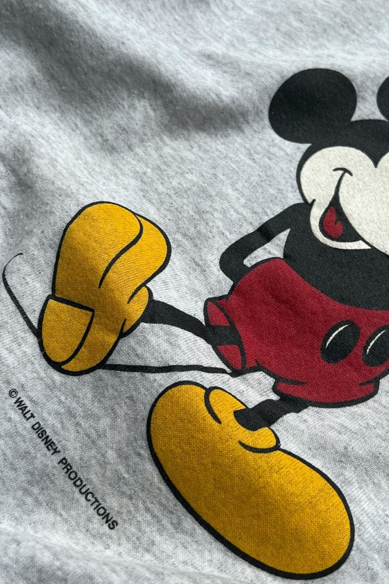 MADE IN USA 90'S MICKEY SWEATSHIRT / GRAY [SIZE: L USED]