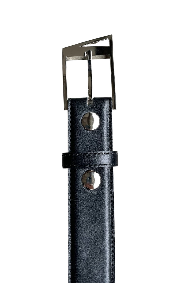 BELT SMOOTH LEATHER & BUCKLE / BLACK