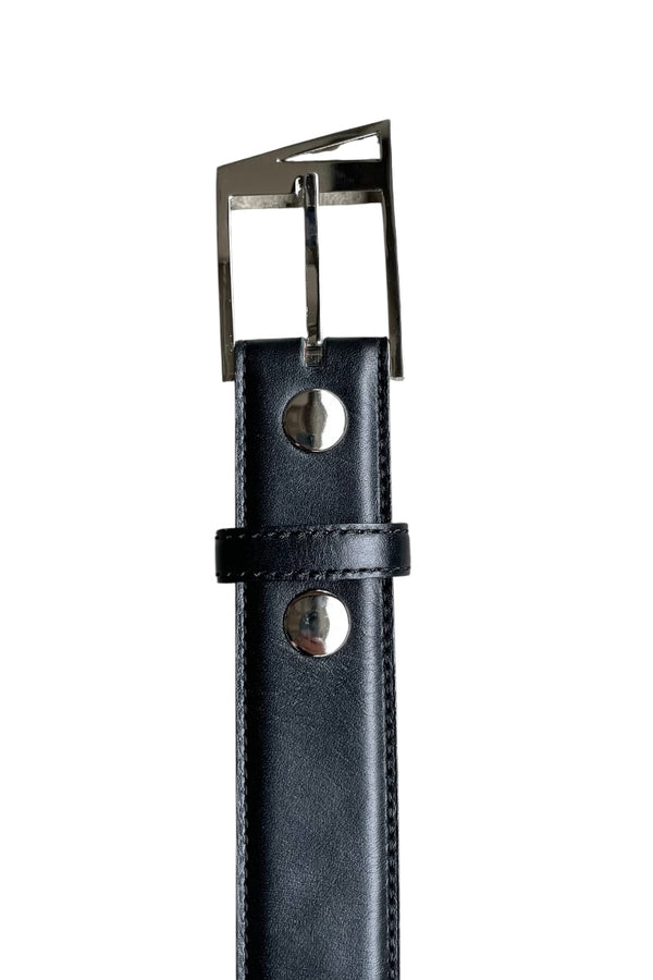 BELT SMOOTH LEATHER & BUCKLE / BLACK