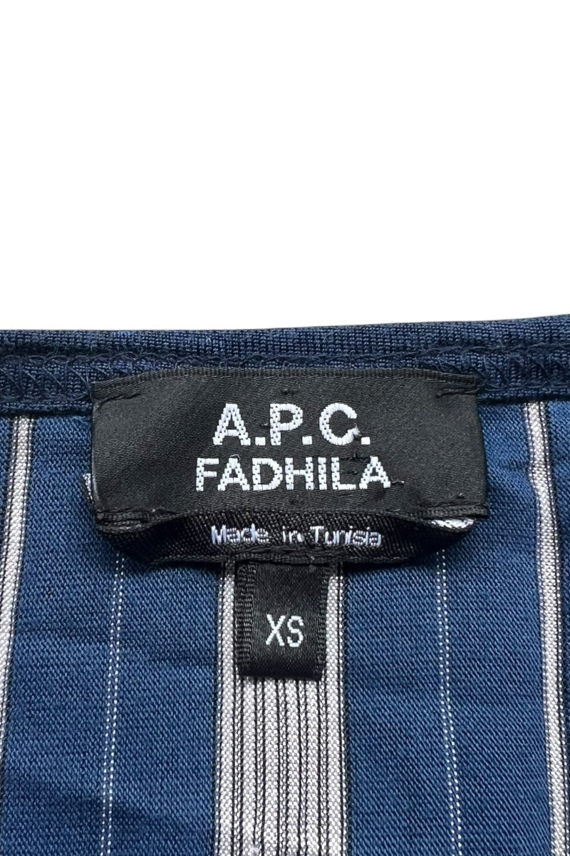 FADHILA L/S HENLEY-NECK T-SHIRT / STRIPE [SIZE: XS USED]