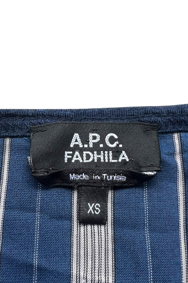 FADHILA L/S HENLEY-NECK T-SHIRT / STRIPE [SIZE: XS USED]