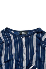 画像をギャラリービューアに読み込む, FADHILA L/S HENLEY-NECK T-SHIRT / STRIPE [SIZE: XS USED]
