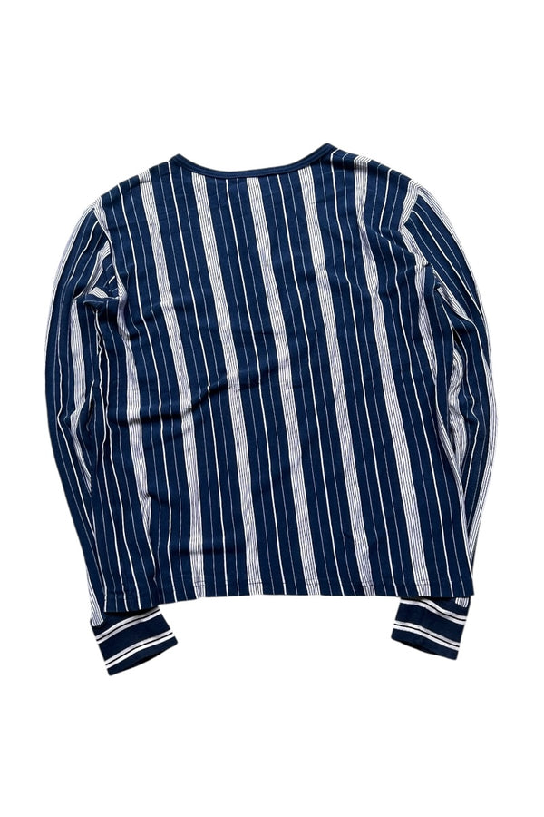 FADHILA L/S HENLEY-NECK T-SHIRT / STRIPE [SIZE: XS USED]