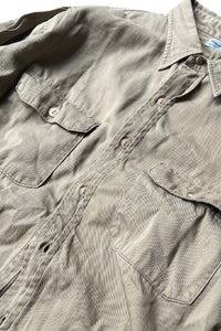 60'S L/S ARMY TWILL SHIRT / KHAKI [SIZE: L USED]