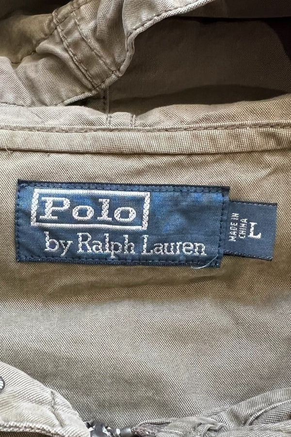 EXCLUSIVE OF DECORATION ZIP UP HOODIE JACKET 90'S REPLICA / KHAKI [SIZE: L USED]
