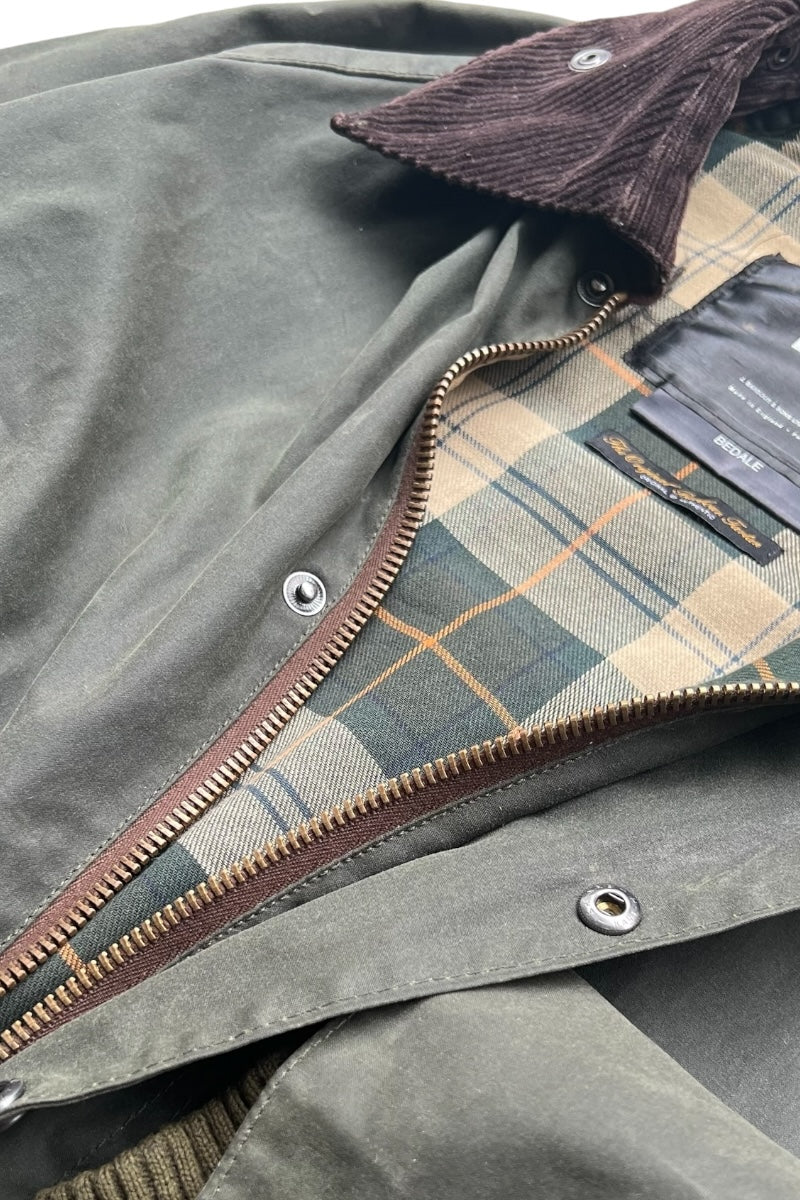 MADE IN ENGLAND BEDALE WAX JACKET / OLIVE [SIZE: 40 USED]