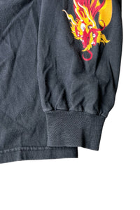 Y2K EARLY 00'S FLAME DRAGON L/S T-SHIRT / BLACK [SIZE: L USED]