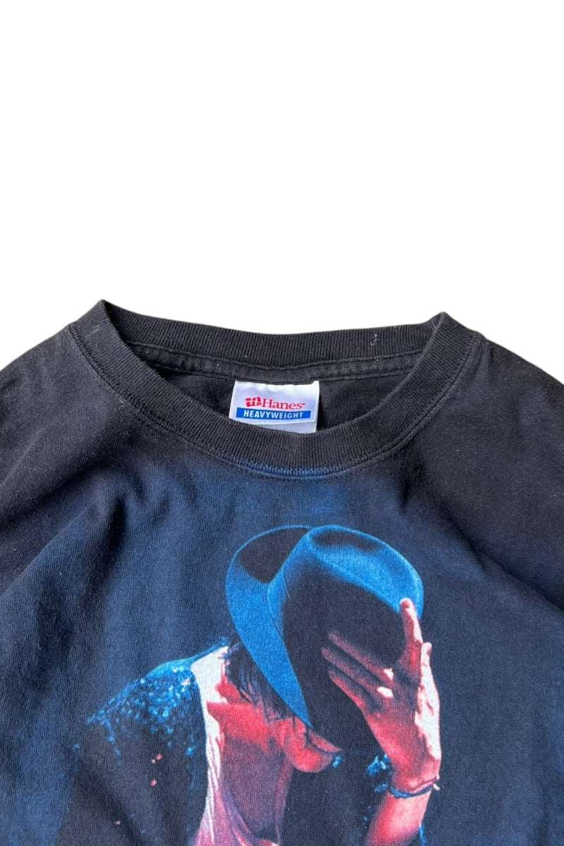 Y2K EARLY 00'S MICHAEL JACKSON MUSIC T-SHIRT / BLACK [SIZE: M USED]