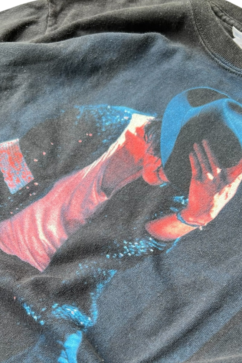 Y2K EARLY 00'S MICHAEL JACKSON MUSIC T-SHIRT / BLACK [SIZE: M USED]
