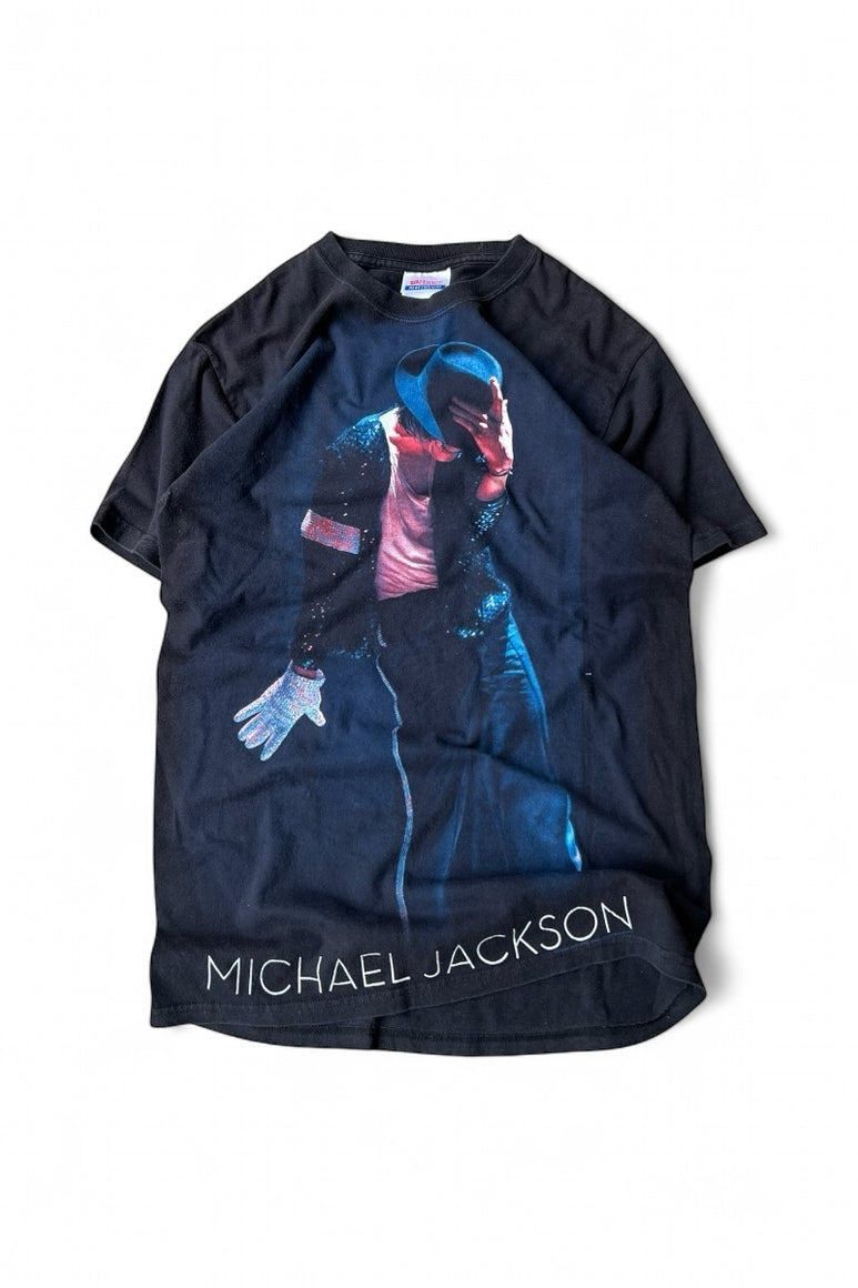 Y2K EARLY 00'S MICHAEL JACKSON MUSIC T-SHIRT / BLACK [SIZE: M USED]