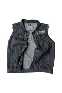 13'S SLEEVELESS DENIM JACKET / BLACK [SIZE: XL USED]