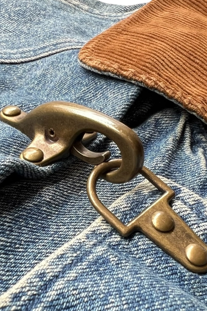 88-90'S DENIM FIREMAN JACKET W/BLANKET LINER / INDIGO [SIZE: S USED]