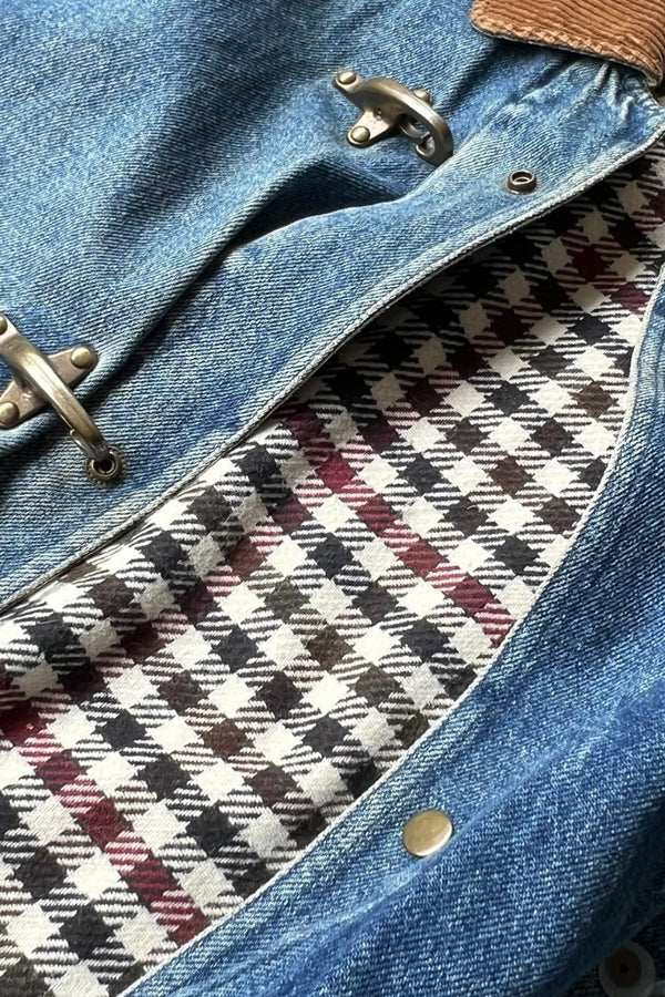 88-90'S DENIM FIREMAN JACKET W/BLANKET LINER / INDIGO [SIZE: S USED]