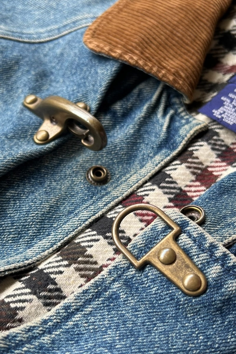 88-90'S DENIM FIREMAN JACKET W/BLANKET LINER / INDIGO [SIZE: S USED]