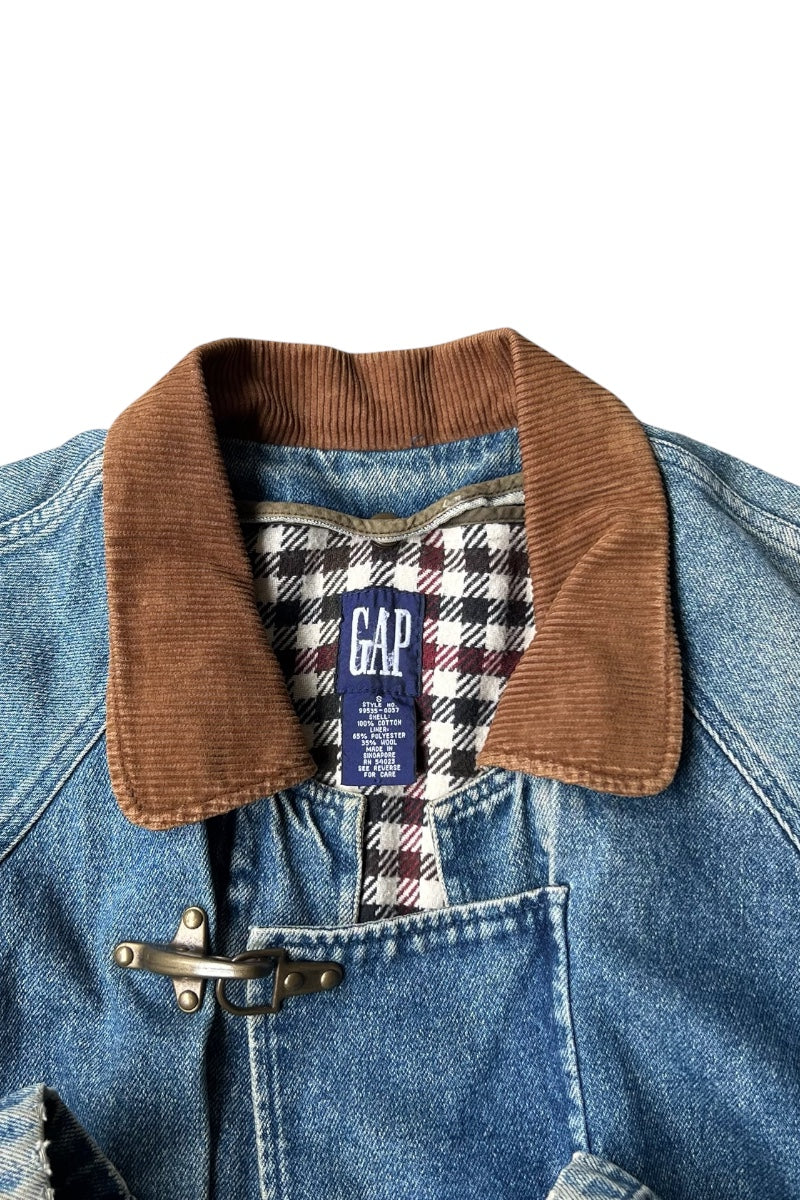 88-90'S DENIM FIREMAN JACKET W/BLANKET LINER / INDIGO [SIZE: S USED]