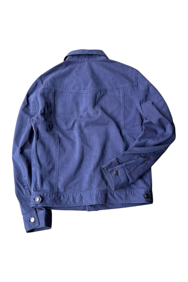 MADE IN USA Y2K EARLY 00'S STRIPE TRACKER JACKET / NAVY [SIZE: S USED]