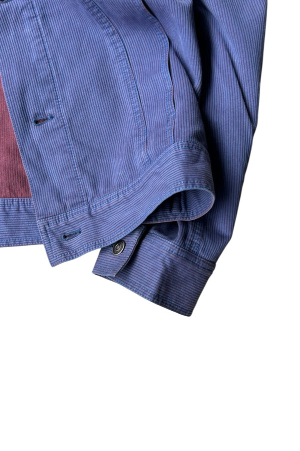 MADE IN USA Y2K EARLY 00'S STRIPE TRACKER JACKET / NAVY [SIZE: S USED]