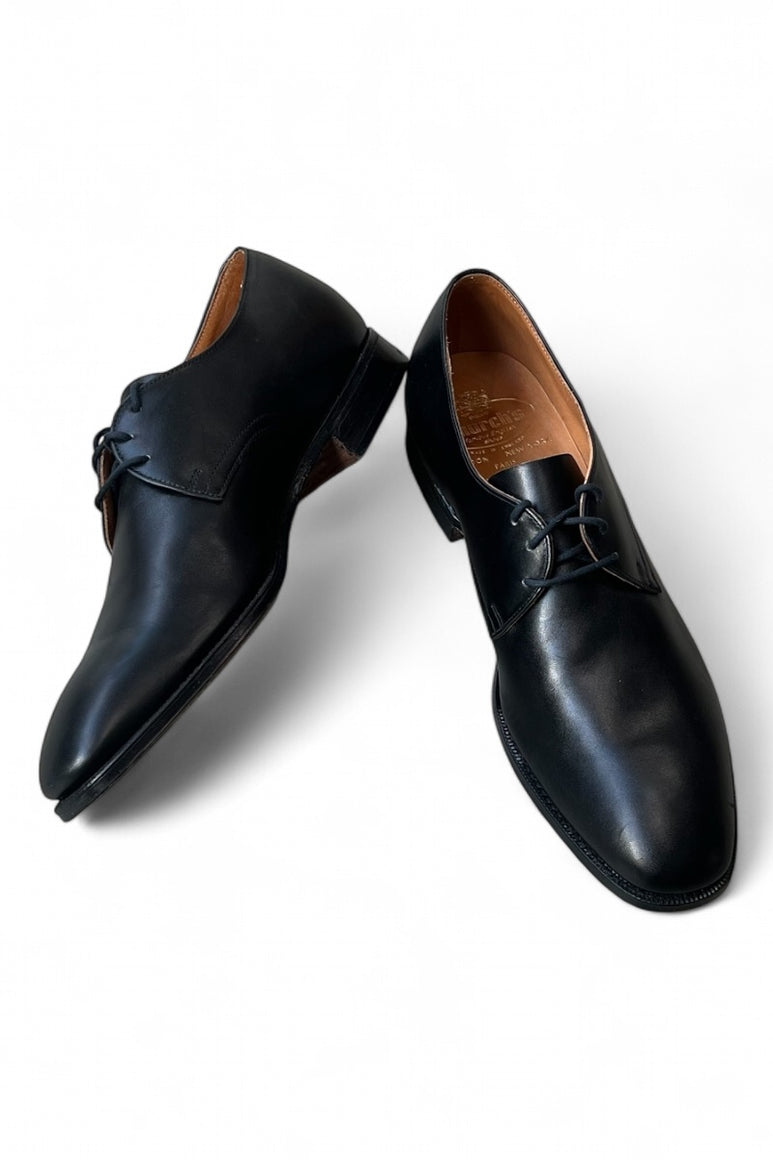 MADE IN ENGLAND 90'S LEATHER PLAIN TOE SHOES / BLACK [SIZE: 9.5 (28.5cm相当) USED]