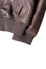 画像をギャラリービューアに読み込む, 90'S MA-1 TYPE LAMB LEATHER BOMBER FLIGHT JACKET / BROWN [SIZE: XL USED]
