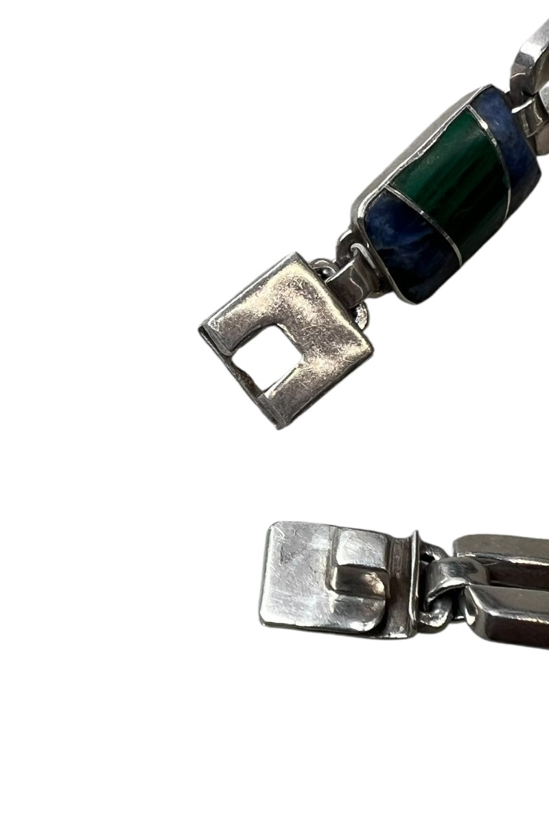 925 SILVER BRACELET T-BAR W/MIX STONES / SILVER [SIZE: ONE SIZE USED]