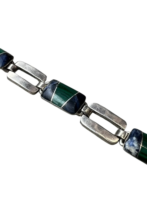 925 SILVER BRACELET T-BAR W/MIX STONES / SILVER [SIZE: ONE SIZE USED]