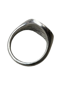 MADE IN ITALY 950 MIRROR SILVER SIGNET RING / SILVER  [SIZE: 11号 USED]